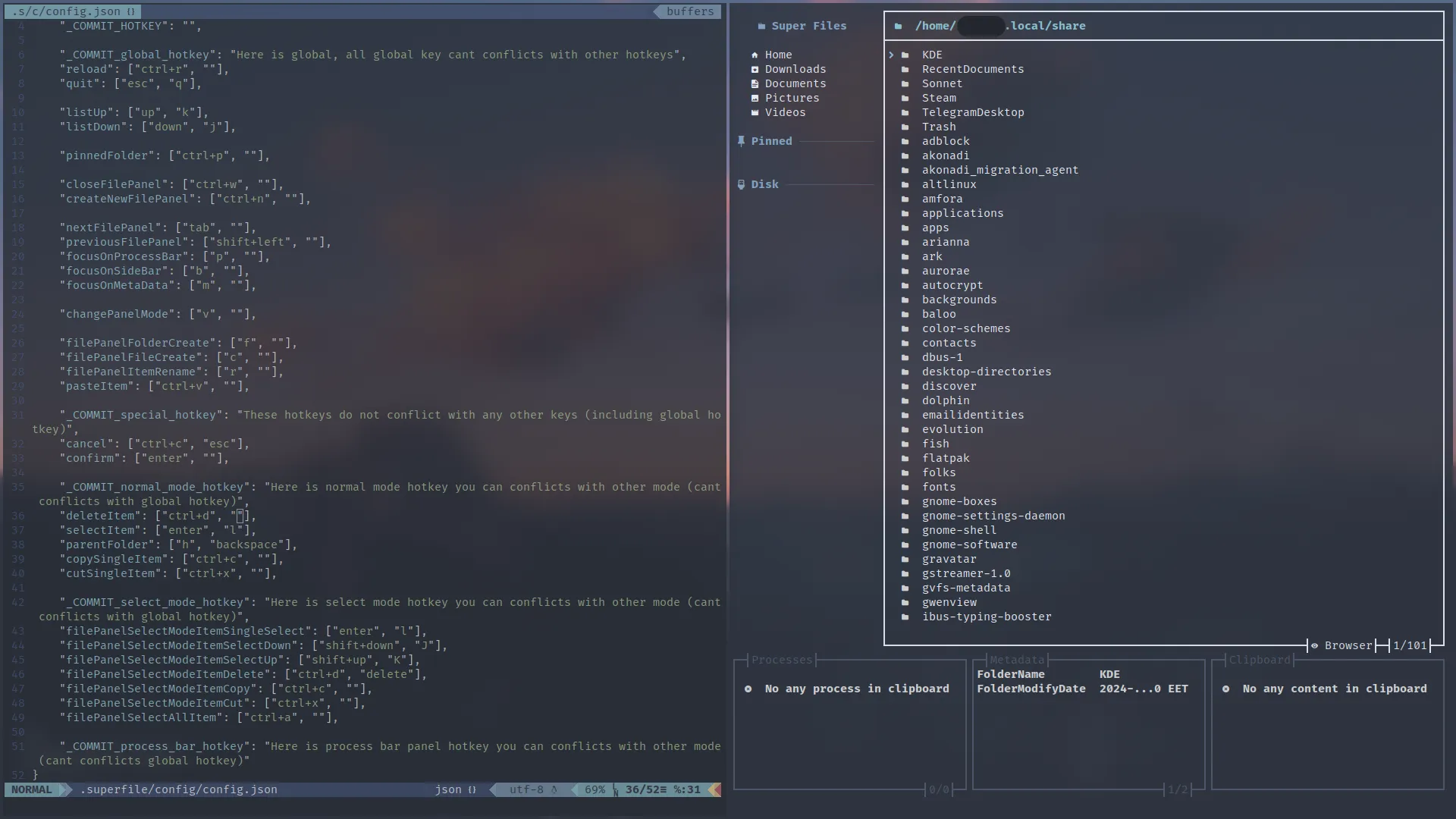 Nord theme preview showing cool blue and white arctic colors